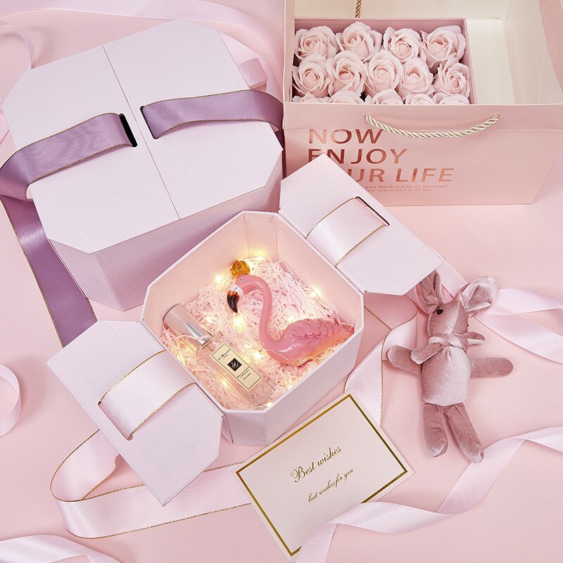 Octogonal caixa de presente sacos de papel para presentes caixa de flor de casamento caixa de doces embalagem de presente suprimentos de festa de aniversário decorações