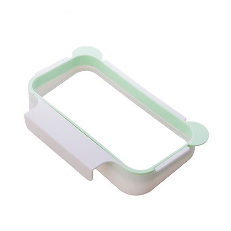 1Pcs Kitchen Can Hang Cabinet Door Trash Rack Trash Bag Storage Rack Plastic Bag Shelf Trash Can Bracket Towel Rack: Green
