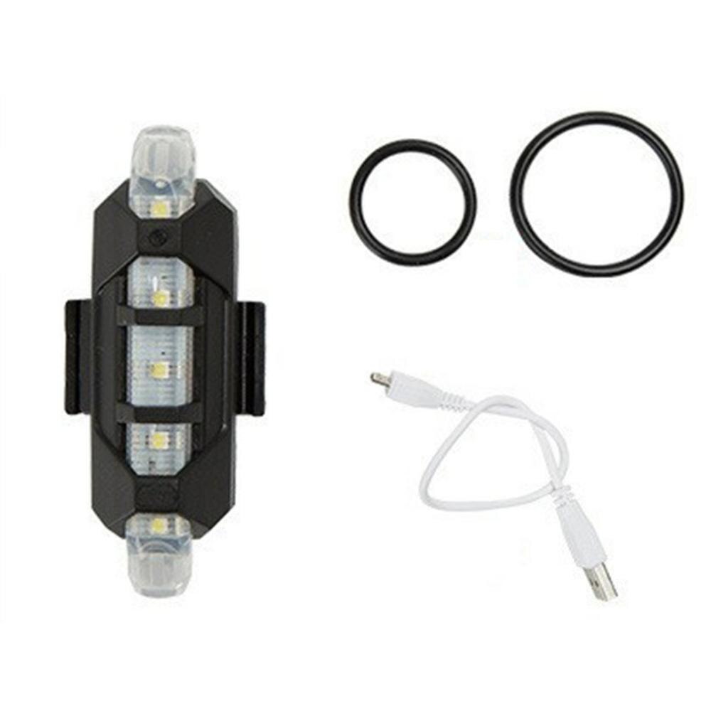 Luces de tráfico de bicicleta de montaña luces intermitentes para montar en bicicleta luces de carga Usb luces de advertencia traseras luces traseras de bicicleta de noche luces traseras: Blanco
