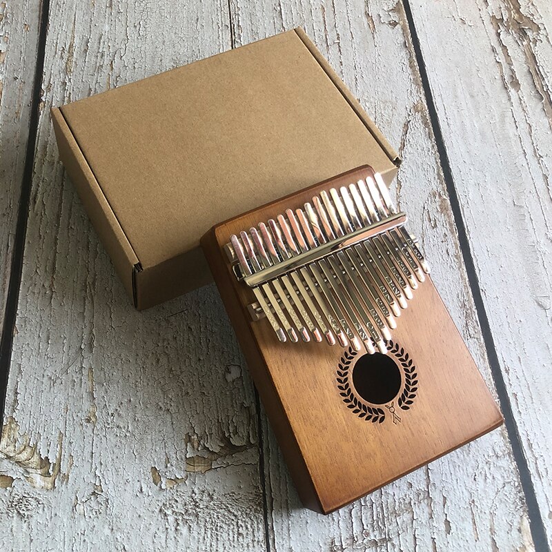 Kalimba africano de 17 teclas, Piano de pulgar de madera maciza, Sanza Mbira, Calimba, instrumento Musical de madera: Yellow