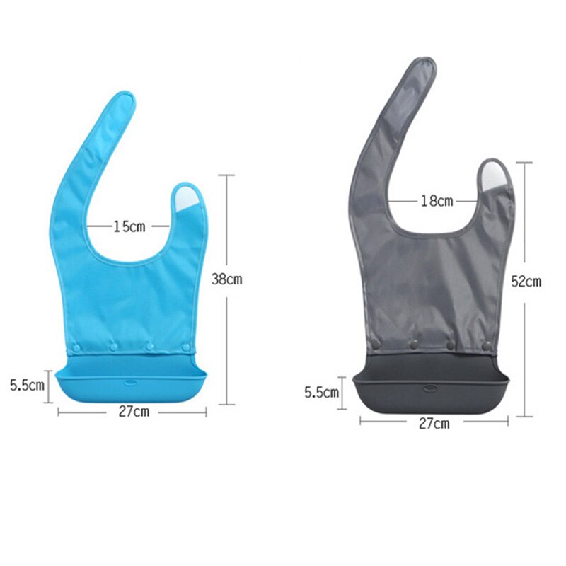 Adult Bib Mealtime Clothing Protector with a Detachable Crumb Catcher Anti-leakage Bib for Seniors Elderly Disabled TB S