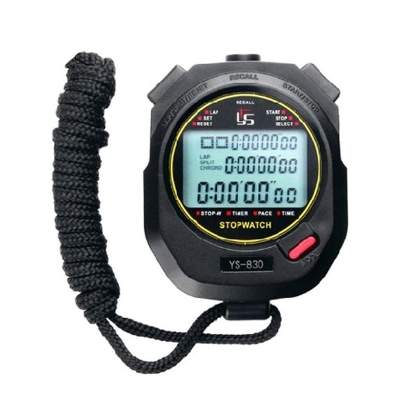 Drie Rijen Van 100 Stopwatch Timers Atletiek Training Zwart En Wit 2 Kleur Optioneel Running Timer: BK-YS-830