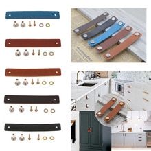 Nordiskt handgjort dörrhandtag i läder drar knopp köksmöbler lådskåp handtag draknopp bagage resväska handtag drar