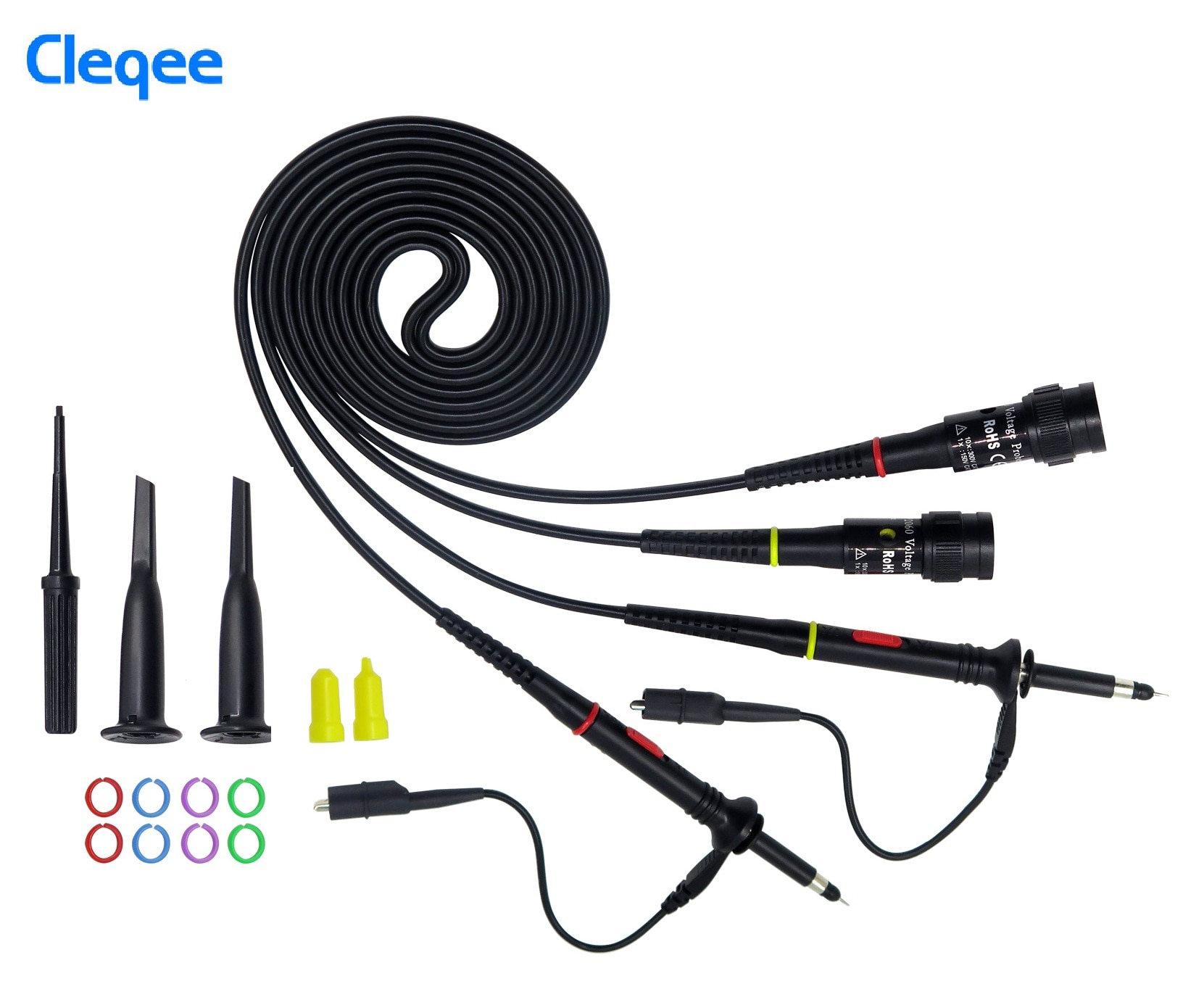 Cleqee P2000 Serie DC-60MHz ~ 200 mhz Oscilloscoop Probe Voor Tektronix HP X1/X10 P2060 P2100 P2200 BNC Test Lead kit