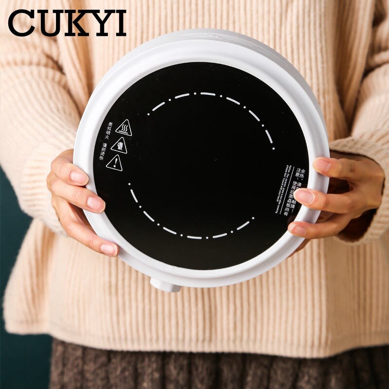 CUKYI-estufa eléctrica de cerámica de 110V/220V, 2 engranajes de potencia de fuego, perilla ajustable, Caldera de té portátil, estufa Universal impermeable, utensilios de cocina