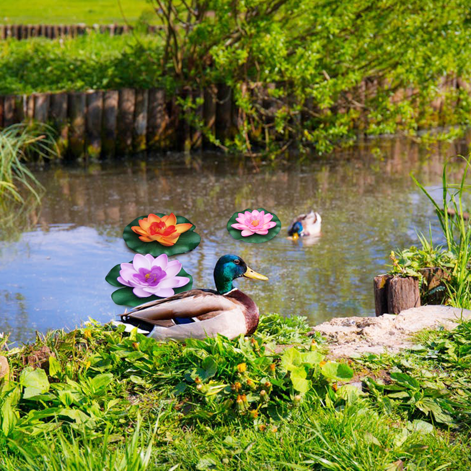 4 Inch Kunstmatige Drijvende Lotus Bloemen Water Vijvers Foam Lotusblad Nep Lelie Pad Drijvende Zwembad Thuis Vijver Decoratie Planten