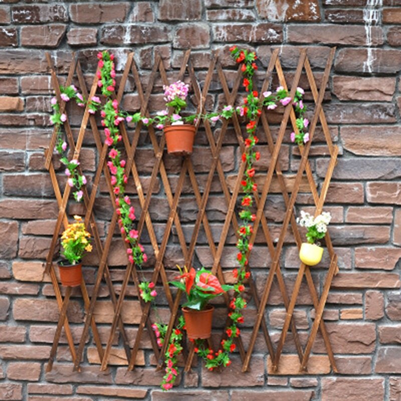 Expanding Wood Garden Wall Fence Panel Plant Climb Trellis Support Decorative Garden Fence Home Yard Decoration