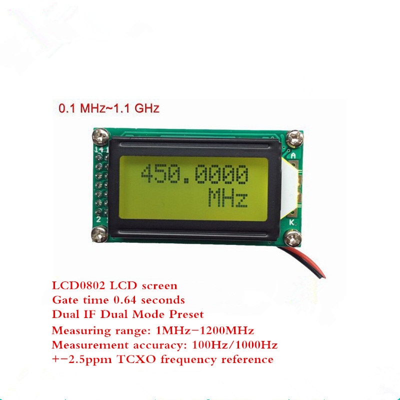 1Mhz-1.1Ghz Rf Frequentie Meter Counter Tester Digitale Led Frequentie Meter Voor Ham Radio