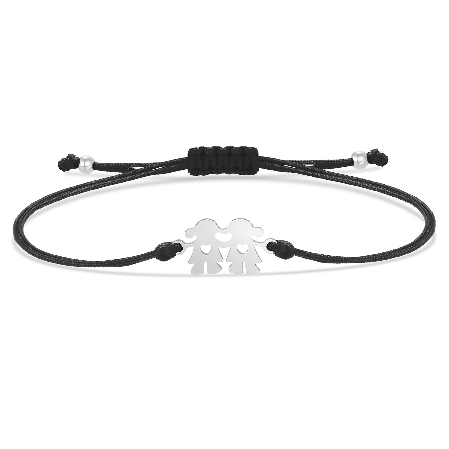 Vergulde Roestvrij Staal Delicate Gepolijst Twee Leuke Meisjes Bedelarmband Vrouwen Meisje Liefde Hart Vriendschap Sieraden