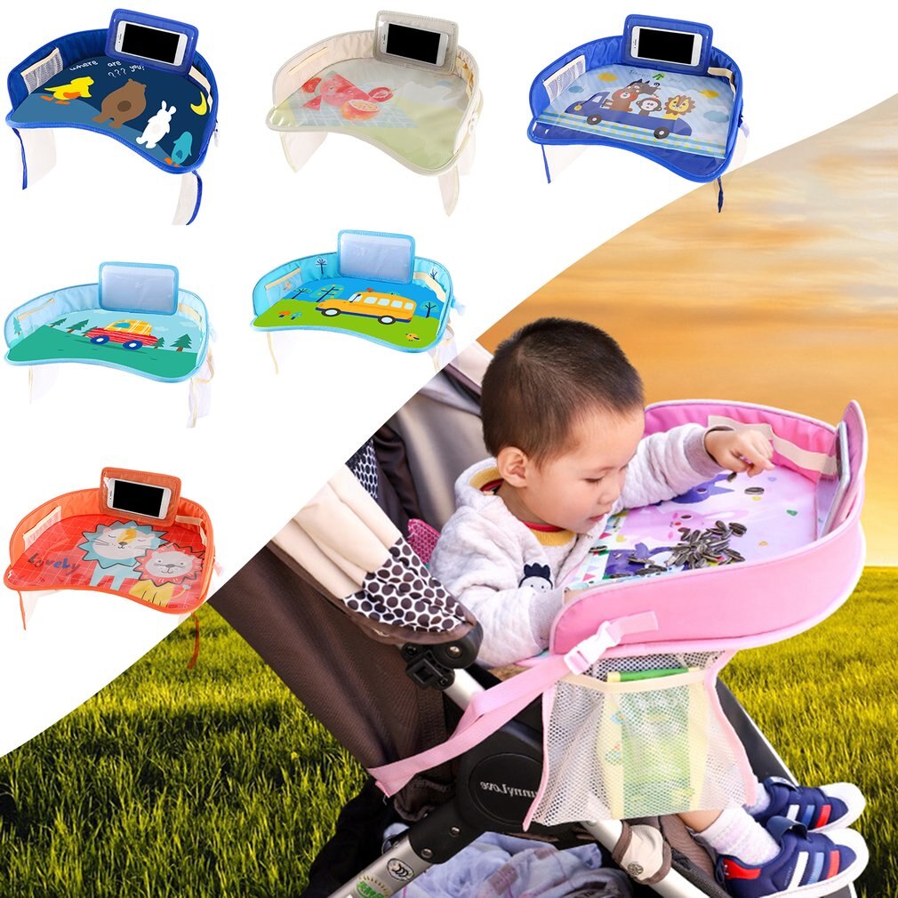 Kids Multifunctionele Autostoeltje Lade Waterdichte Wandelwagen Holder Kids Toy Eten Drinken Tafel Draagbare Auto Babyzitje Tafel