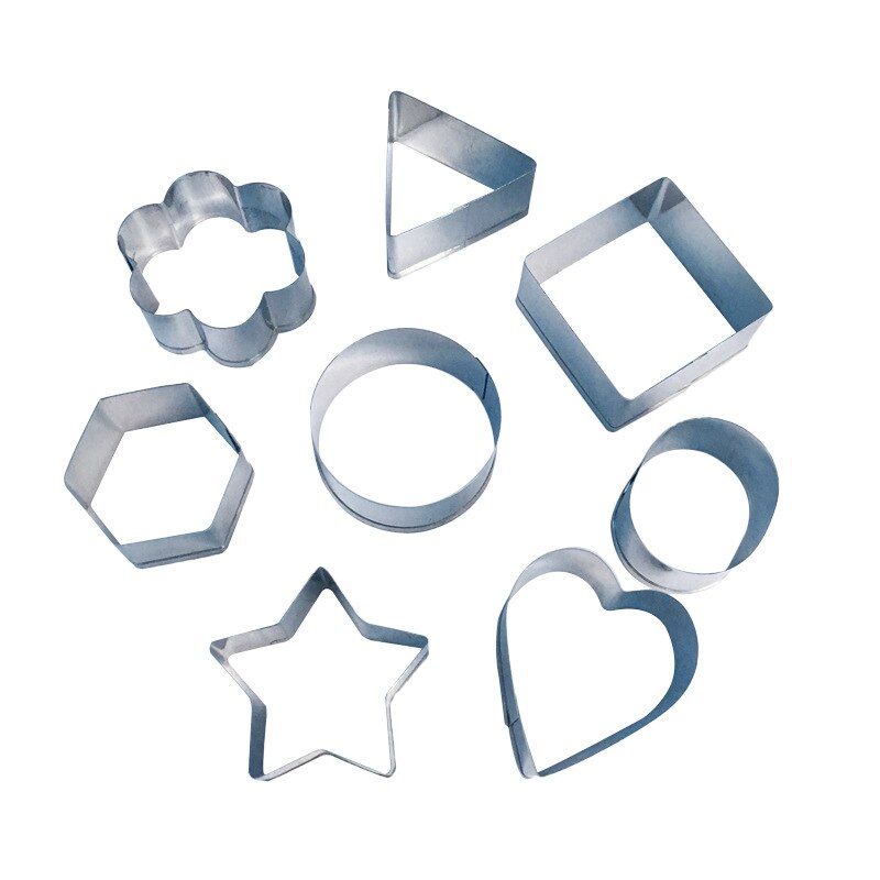 24pcs Stainless Steel Cookie Cutter Tools Circle Triangle Square Shaped Biscuit Pastry Mold Cake Decorating Baking Kitchen Tools