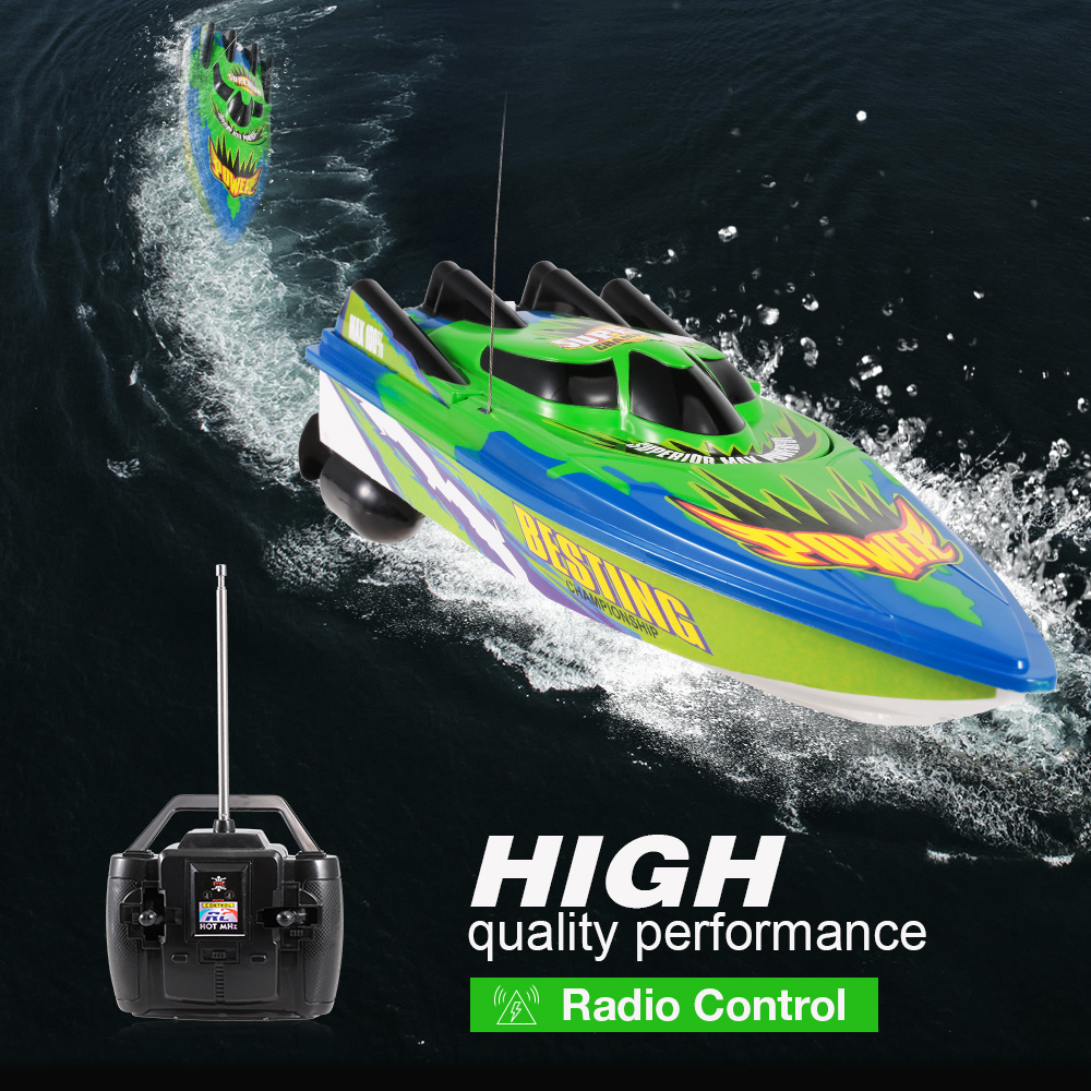 20km/h High Speed RC Boat Radio Controlled Brushed Motor Remote Control Boat Toys Suitable for Lakes and Pools No Battery