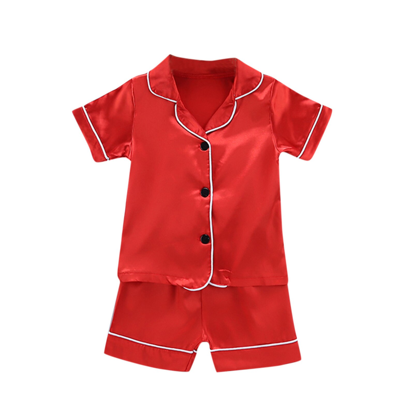 1-6t Summer Pajama Sets For Toddler Kids Baby Boys Girl Solid Pajamas Sleepwear T Shirt Shorts Clothes Set Baby Boy Clothes