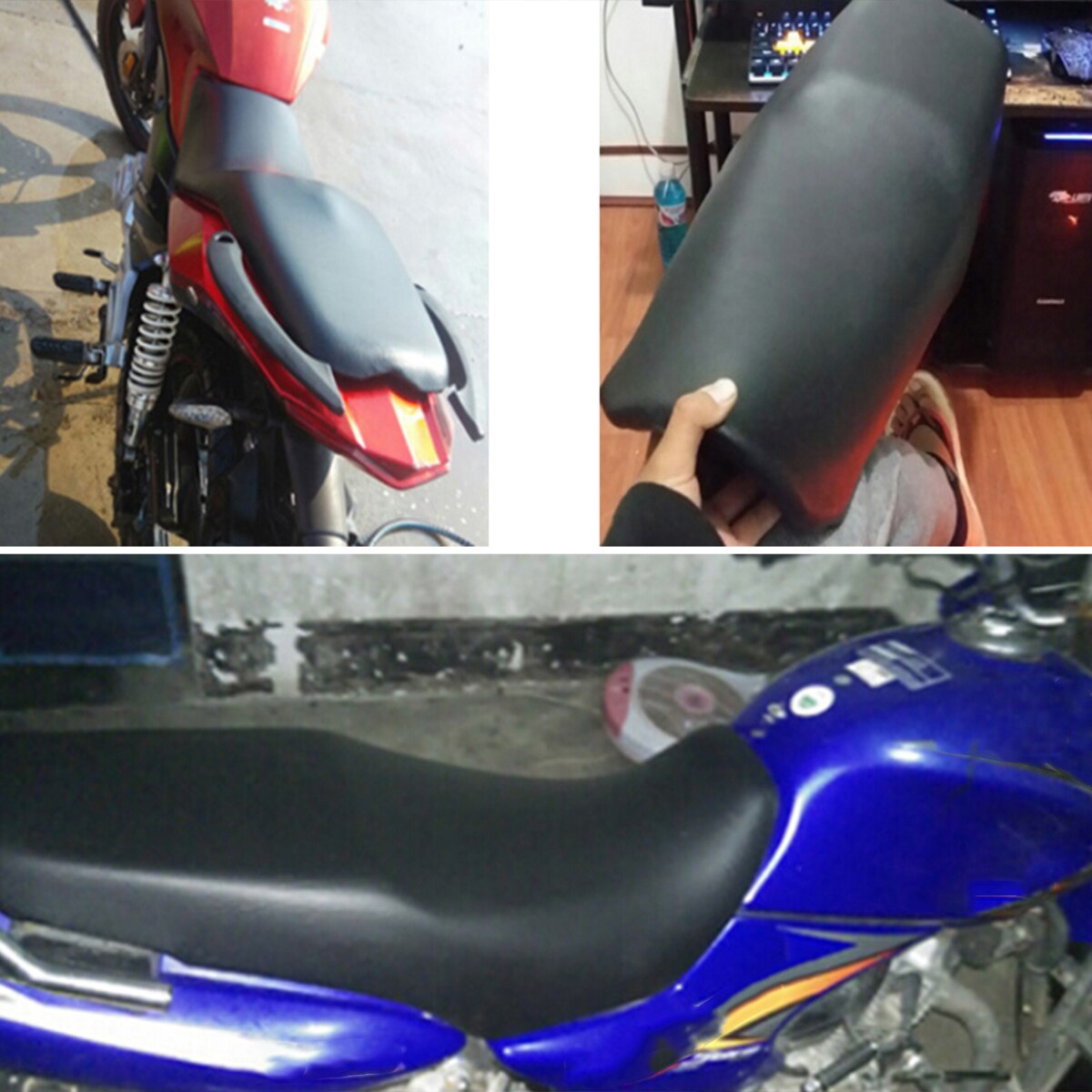 universell 90*70cm motorsykkel skinn setetrekk slitesterk motorsykkel scooter elektrisk bil skinn setebeskytter svart
