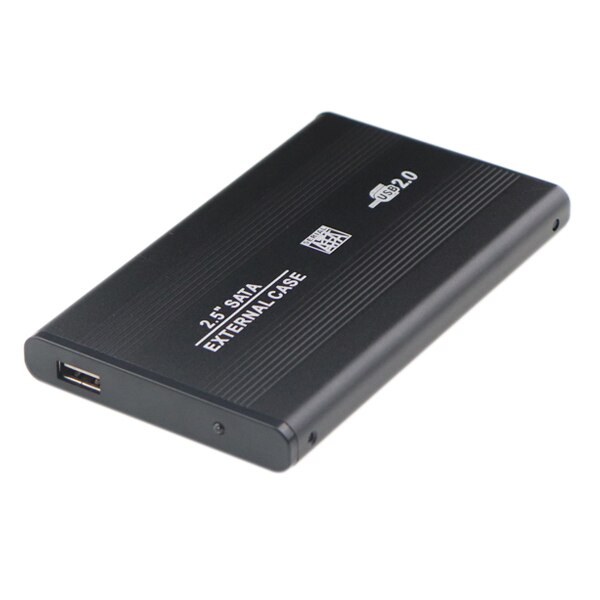 Aluminum 2.5 Inch External Hard Drive Disk Enclosure USB 2.0 to SATA HDD Case SSD Box For Laptop Drive Support 500G 1TB 2TB: Black