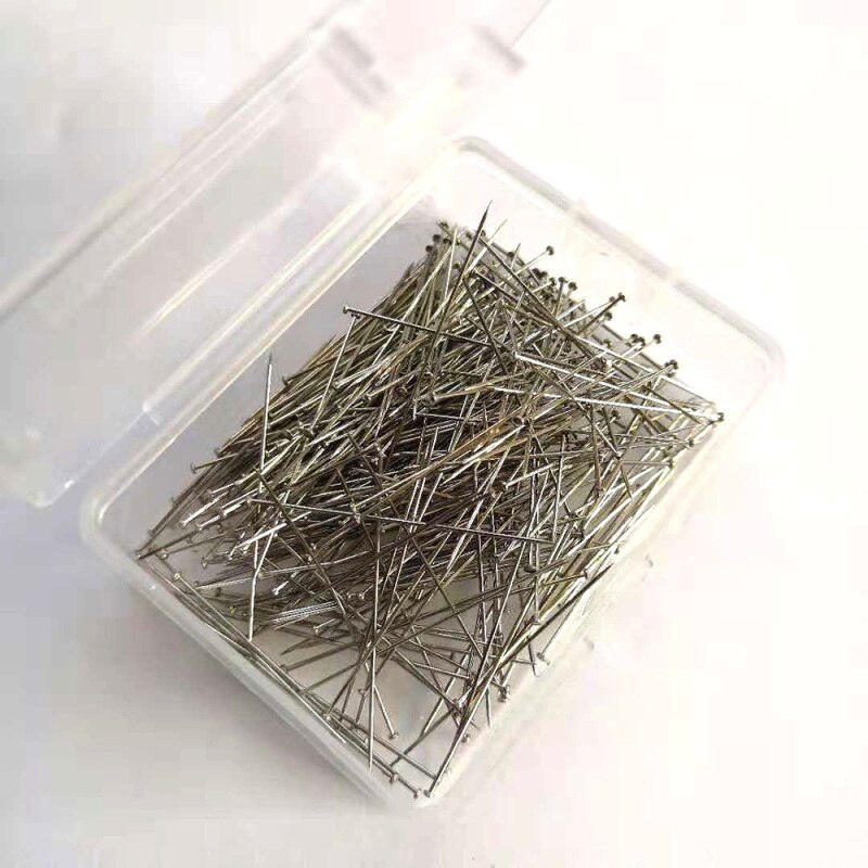 Épingles droites en acier inoxydable, 300 pièces/boîte, 0.55x35mm, pour découpe et couture de tissu, fournitures fixes: Default Title