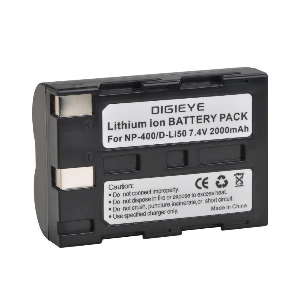 2000mAh NP-400 NP400 D-LI50 DLI50 Battery for Pentax K10D K20D, Konica Minolta DiMAGE A1, A2, Dynax 5D, 7D, Maxxum 5D, 7D: 1 battery