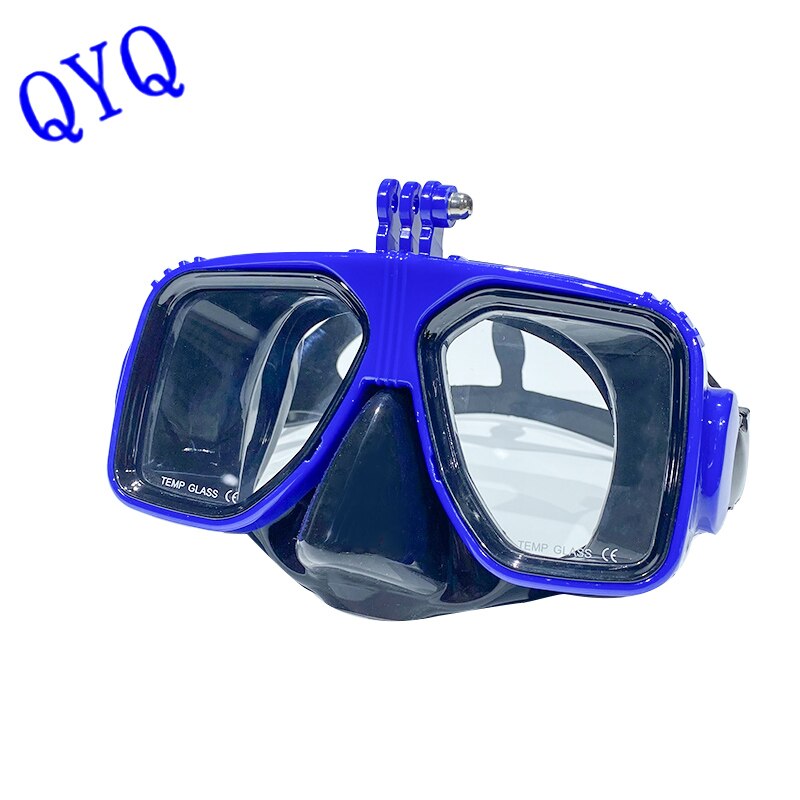 Professionele Duikbril Camera Duiken Maskers Zwembril Snorkel Duikuitrusting Camera Houder Fsports Camera &#39;S: Blue and black