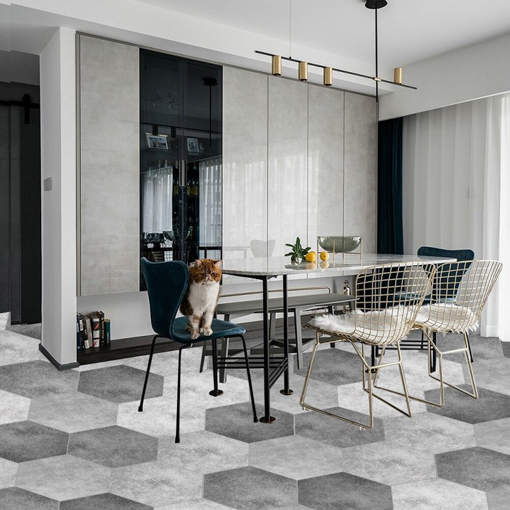 10pc nowe sześciokątne płytki podłogowe naklejki ścienne samoprzylepne wodoodporne pcv DIY sztuka fresk kuchnia salon podłoga w pomieszczeniu ściana kafelkowa naklejka