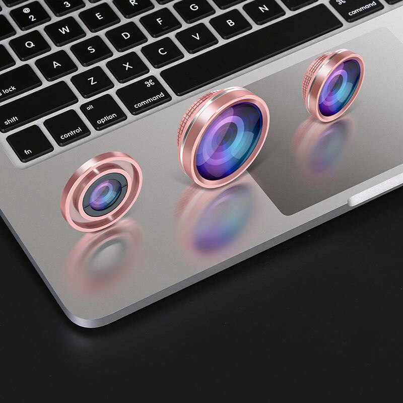 Verschönerungs-set für iphones: led-selfie-ringlicht mit blitz, 4k hd-weitwinkel- und  + 50x makro-/fisheye-kameras