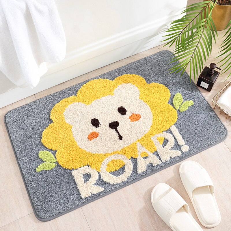 Cartoon Dier Badkamer Tapijt Zachte Bad Tapijt Keuken Vloermatten Welkom Deurmat Chic Home Room Decor: YELLOW / 40cmx60cm