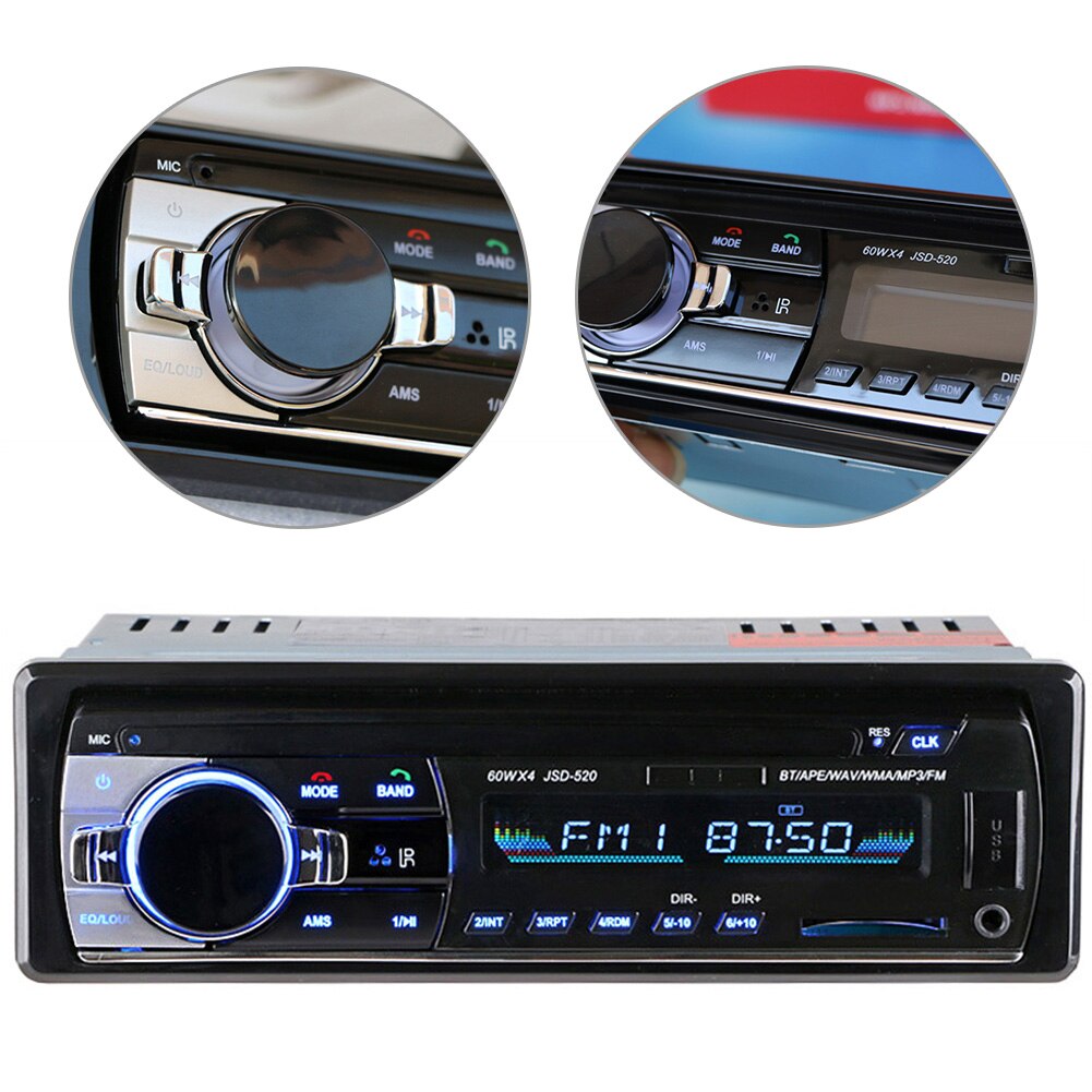 12V Bluetooth Car Stereo FM Radio MP3 Audio Player ChargerB SDX Auto Electronics Subwoofer In-Dash 1 DIN Autoradio