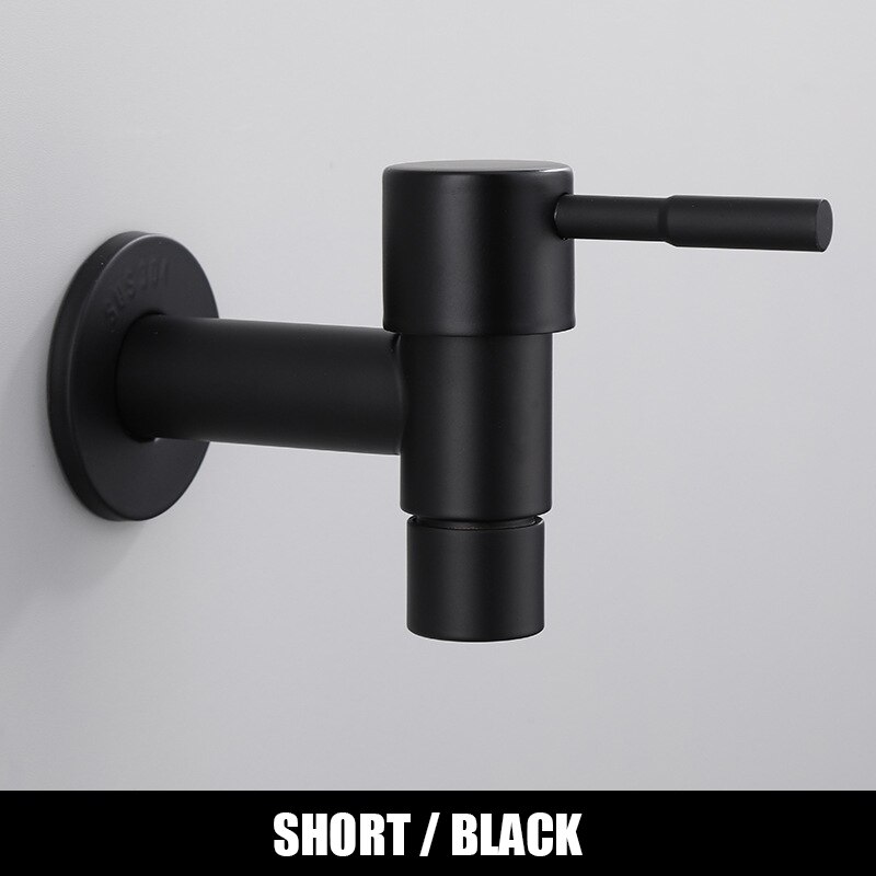 Washing Machine Faucet Bathroom Wall Mount Tap Stainless Steel Outdoor Garden Bibcock WC Balcony Mop Sink Grifo White Black Taps: KC003