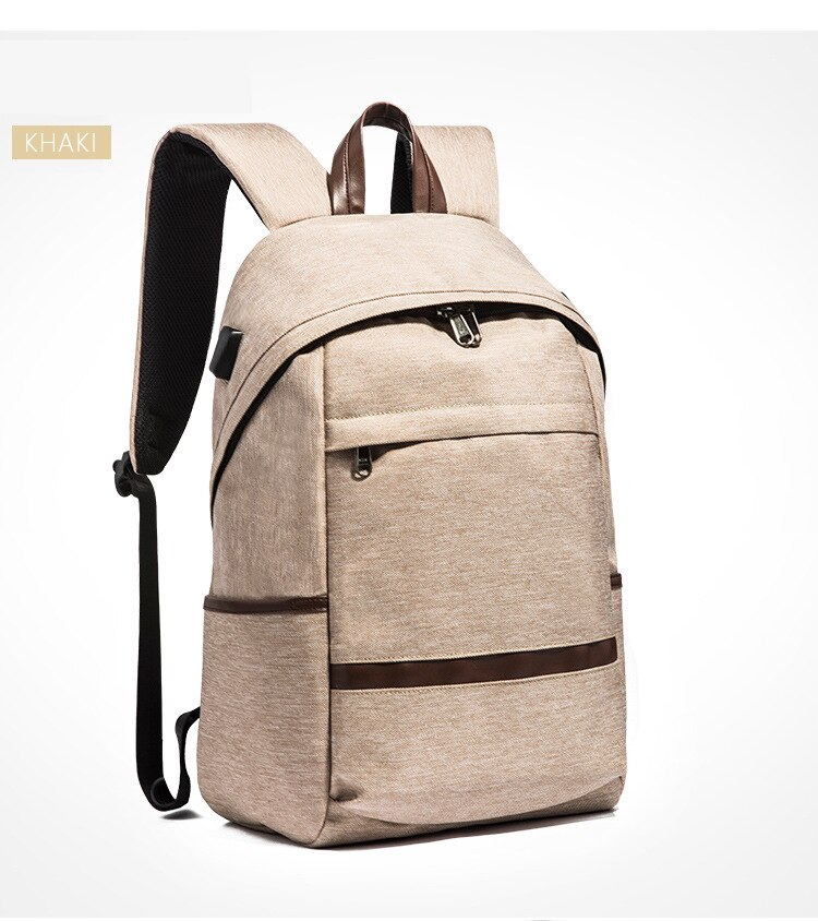 Nylon Backpack Men Laptop School Bag Fit 15.6Inch Notebook Waterproof Travel Mochila Light Weight Bagpack Rucksack PRAJNA: Backpack Khaki