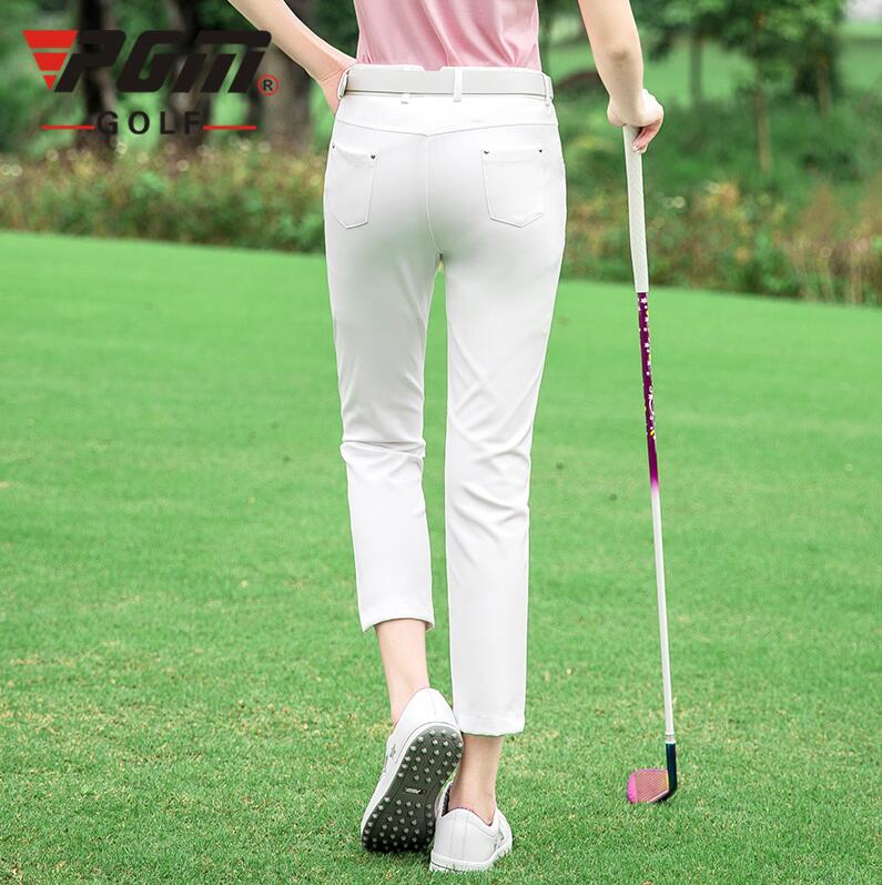 PGM golf apparel Sportswear ladies Summer solid color golf trousers breathable quick-drying Women Slim Capri Pants