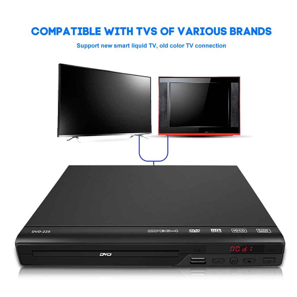 Lecteur Audio et DVD HD 1080P, Compatible USB, son Surround 5.1, divertissement à domicile, toutes les régions, vidéo gratuite pour télévision avec câble AV