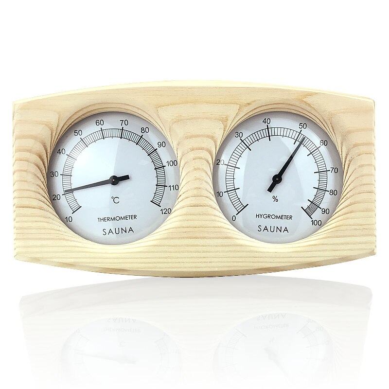 2 in 1 sauna trætermometer hygrometer dampbad termometer instrument fugtighed: Default Title