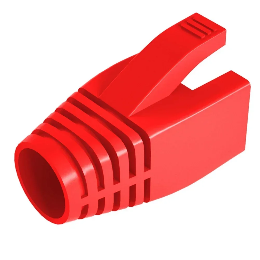 Rj45 cat 6 cat 5e connector beschermkap adapterkap ethernet netwerkkabel stekkers rj -45 cat 5 huls meerkleurig: Zilver