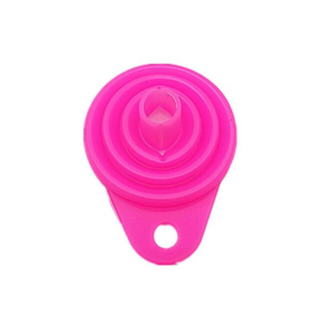 2Pcs Siliconen Vouwen Telescopische Lange Nek Trechter Creatieve Huishoudelijke Vloeibare Doseren Mini Trechter Keuken Gereedschap Opvouwbare: 1pc Pink