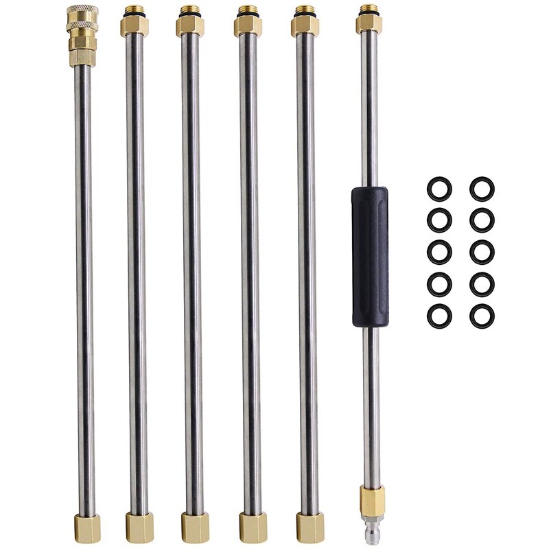 Set Universal de varita de 90 pulgadas para lavado de coches, extensión de varita de lavado a presión, lanza de arandela de repuesto, rosca Quic de 1/4 pulgadas: Default Title