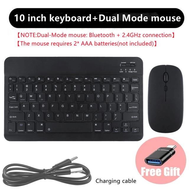 Oplaadbaar Bluetooth-compatibel toetsenbord Ultraslanke draadloze muistoetsenbordset voor Android Windows Tablet iPhone iPad: Gekleurd