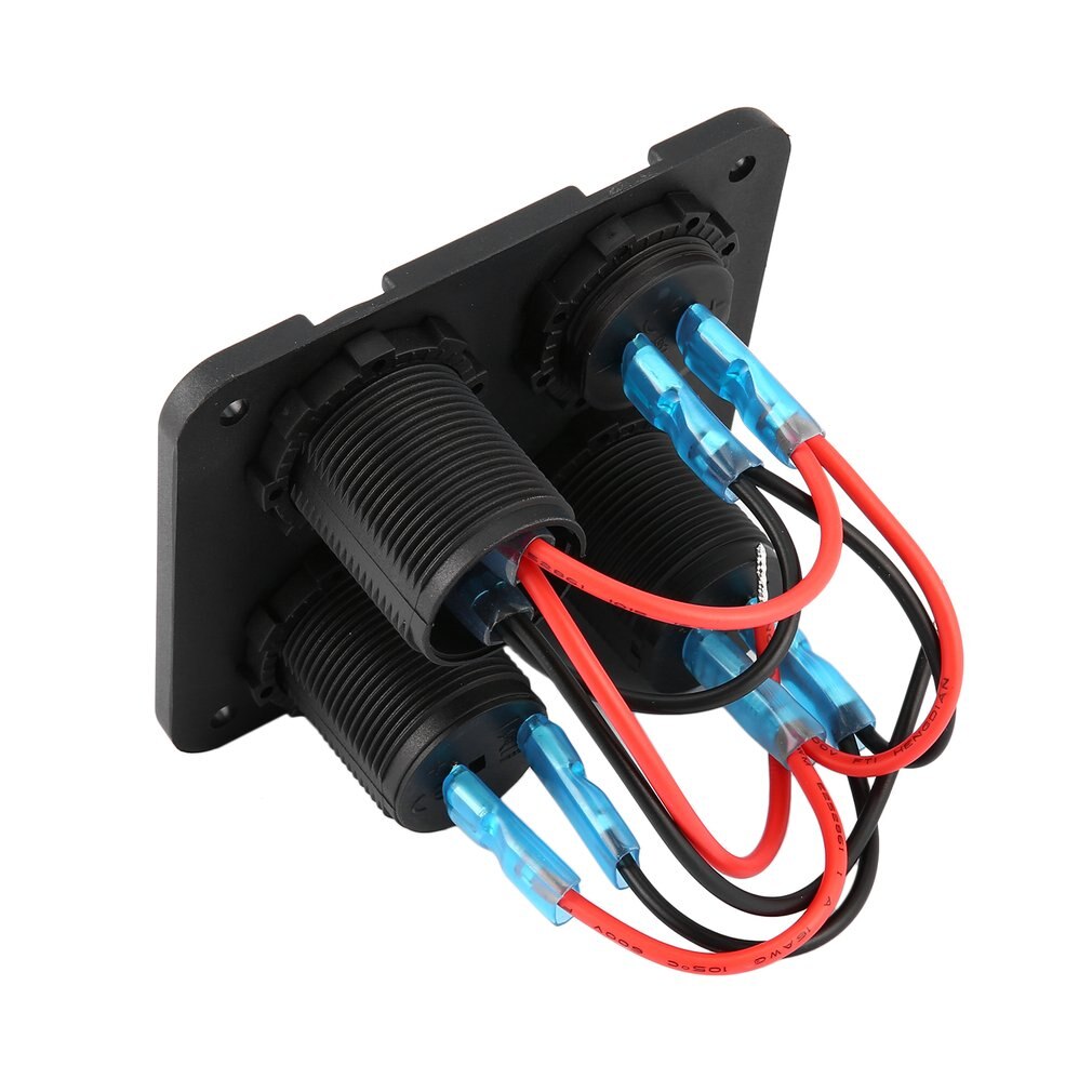 Kfz-ladegerät mit zwei usb-anschlüssen, led-voltmeter,  + 12-24v steckdosen und ein-/ausschalter , 4 in led-schalterpanels 1 auto, boot und schiff