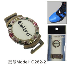 1Pc Golfbal Mark Met Magnetische Clip Voor Schoenen Golf Accessoires Op Schoenveters Brons