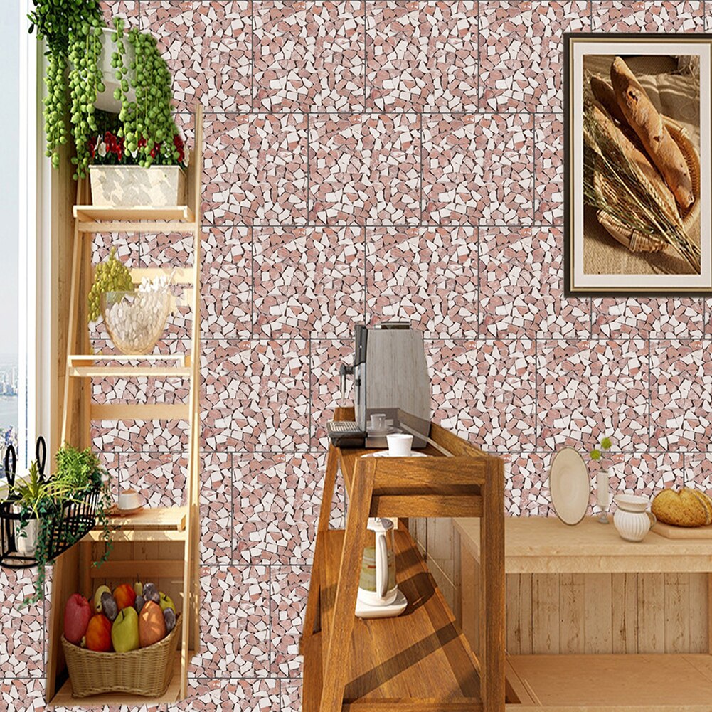 Imitatie Lederen 3D Steen Patroon Wandtegel Stickers Waterdichte Zelfklevende Keuken Badkamer Wc Floor Decals Home Decor