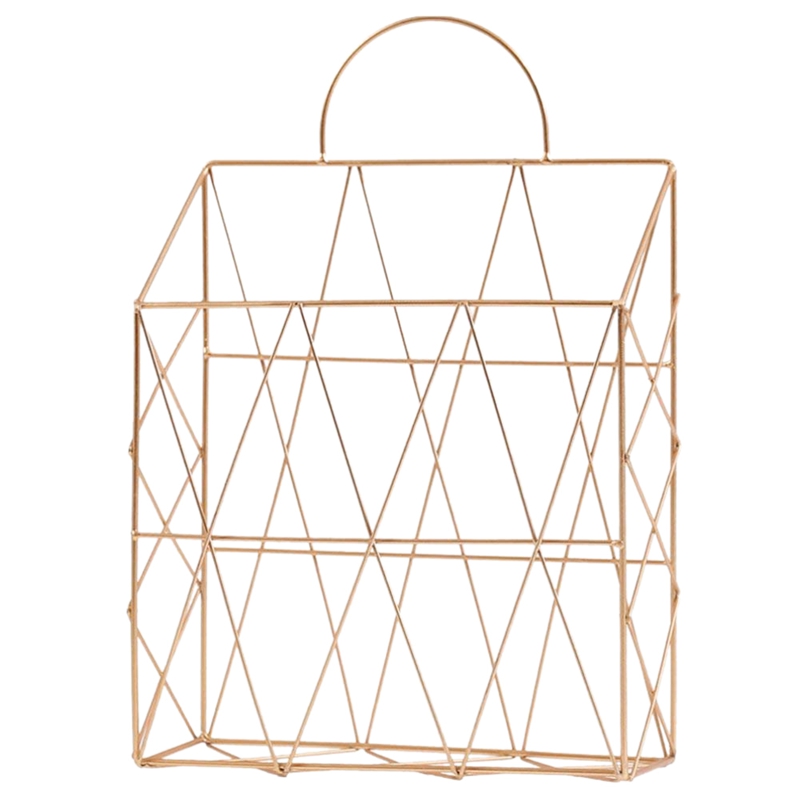 Magazine Holder Hanging Wall Mounted Newspaper Periodical Book Document File Organizer Basket Metal Shelf Storage Container Di