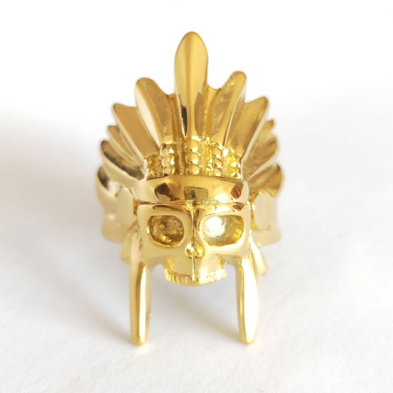 Hoge vintage retro heren roestvrij staal amerikaanse india persoon stijl ringen stempel indianen symbool patroon ringen voor mannen