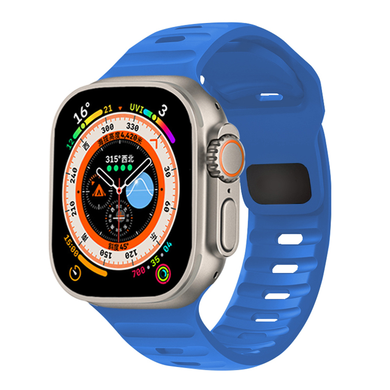 Siliconen Band Voor Apple Horlogeband 49Mm 44Mm 45Mm 40Mm 41Mm 49 Sport Correa Horlogeband Iwatch Serises 8 7 6 5 Se Ultra: Violet Fog / 19mm