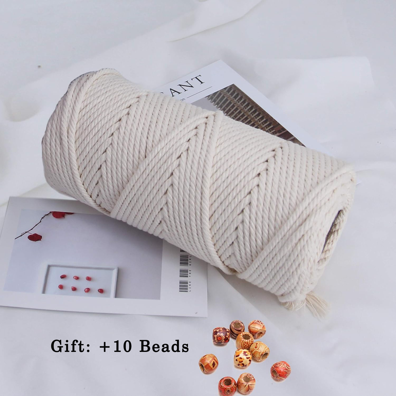 4 mm natuurlijk katoenen macrame touw macrame katoenen koord voor muuropknoping plantenhangers ambachten cadeauverpakking en bruiloftsdecoraties