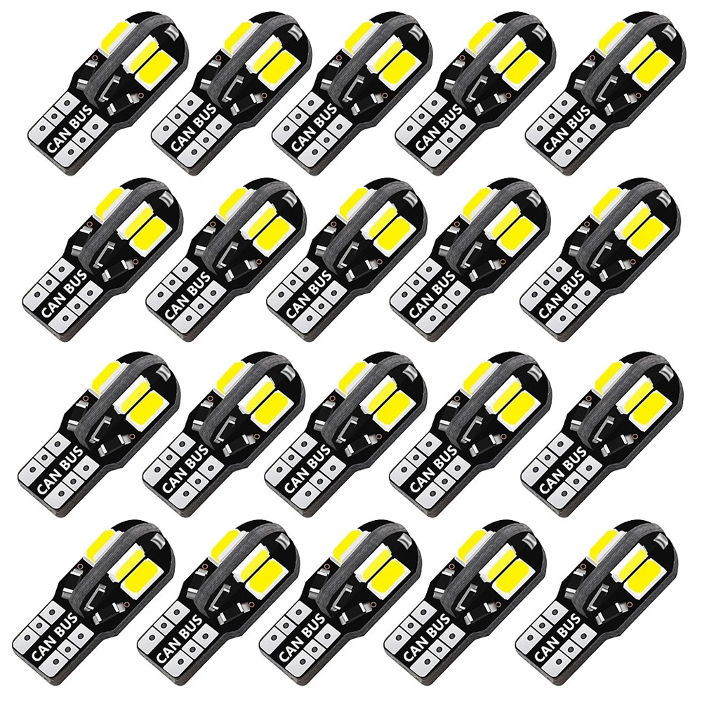 10/20Stck W5W T10 LED-lampen Canbus 5730 8SMD 12V 6000K 194 168 LED Auto karte Kuppel Lichter Parkplatz Licht Auto Signal Lampe: Weiß