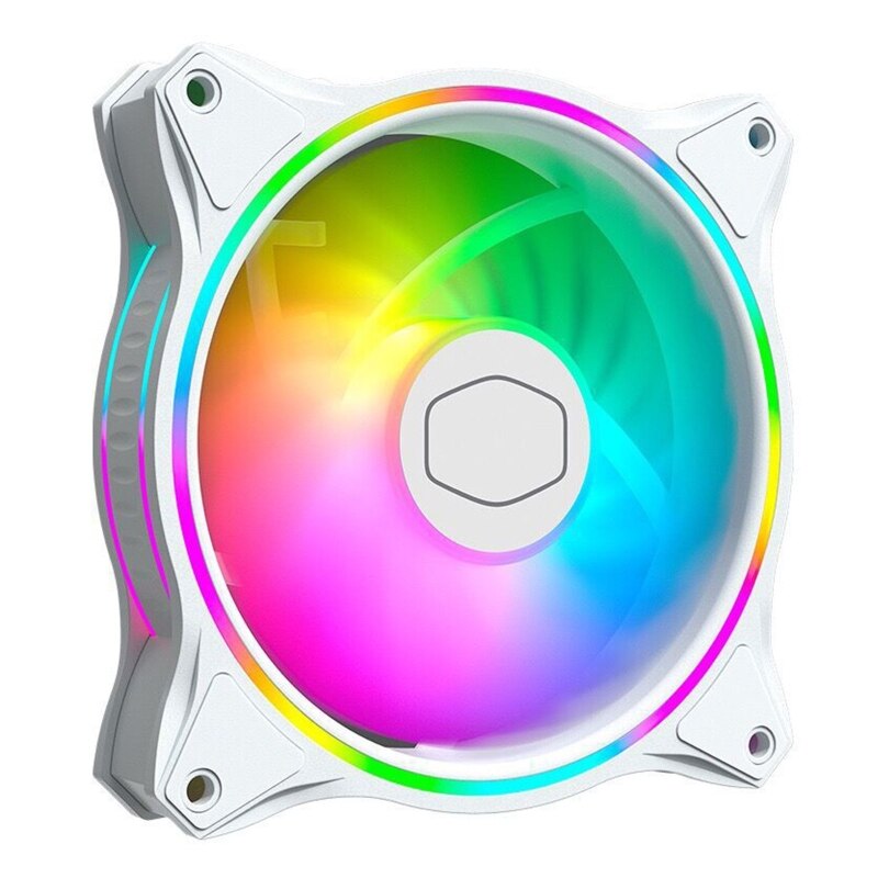 MF120 HALO Dual Ring Addressable RGB Fan for PC Computer Case Liquid Radiator: White