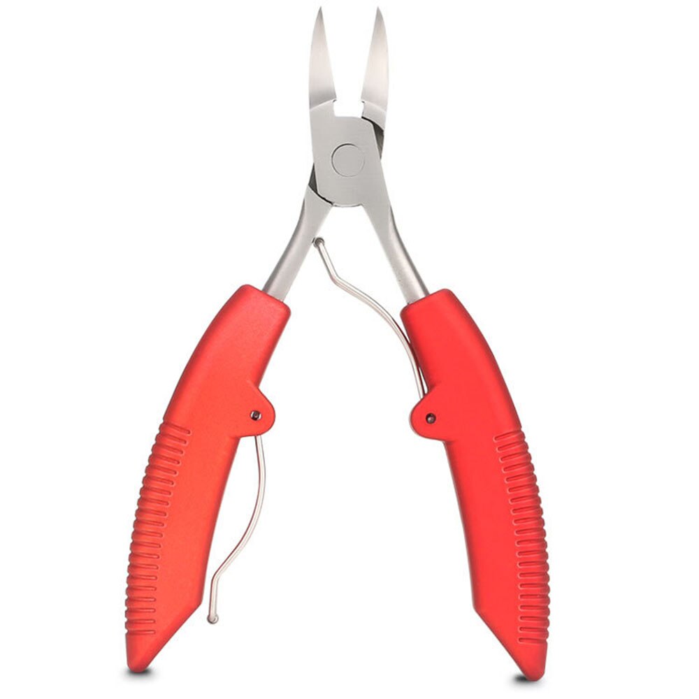 Nail Toe Cuticle Scissors Fingernail Toenail Thick Ingrown Toe Nail Clippers Pliers Pedicure Tool Dead skin clamp: Red