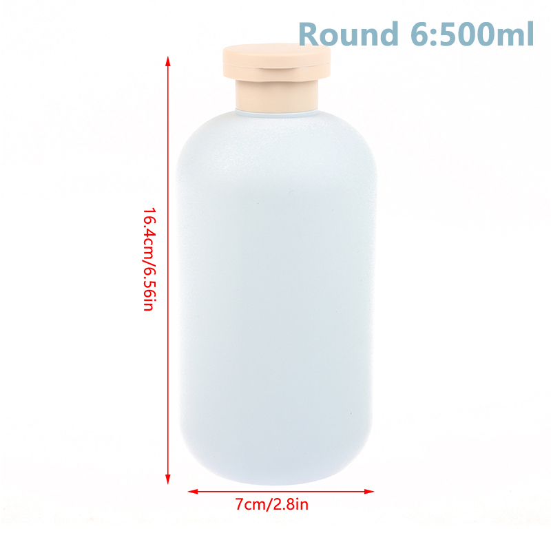 1pcs 100ML-500ML Avocado Green Plastic Shampoo Shower Gel Foaming Soap Dispensers Refillable Bottles Flip Lotion Bottles: Brown