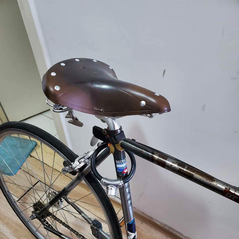Cojín de cuero marrón oscuro para bicicleta, asiento Retro de doble Primavera, alfombrilla para asiento delantero, accesorios para bicicleta de carretera