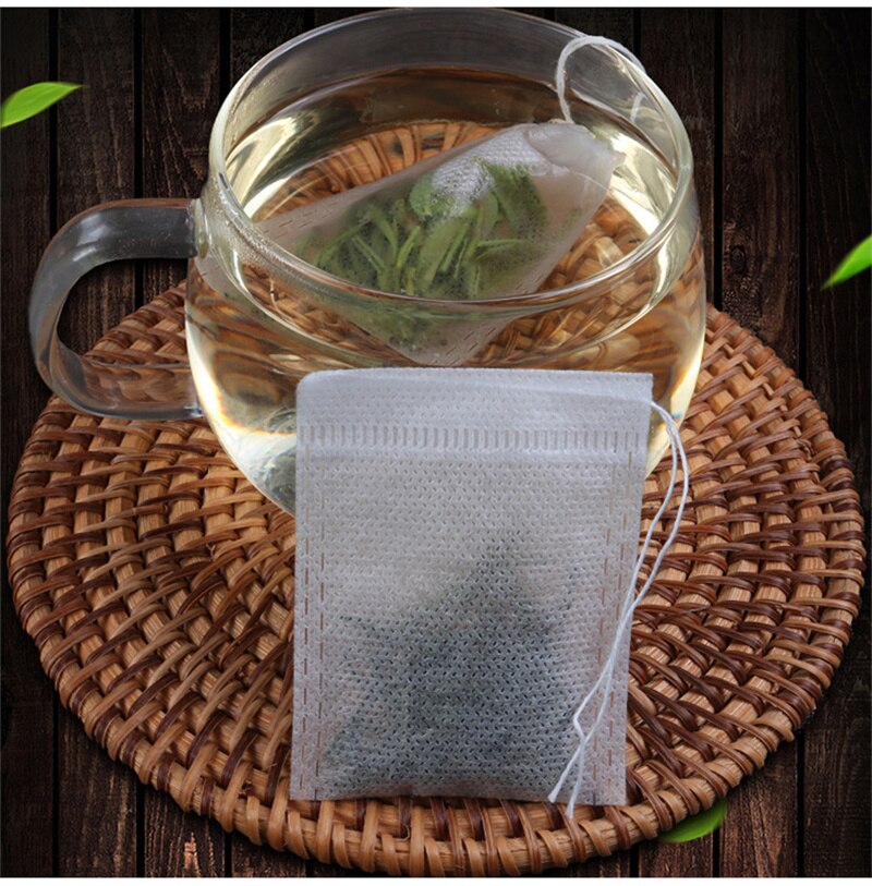 100Pcs Non-Woven Filter Bag Disposable Drawstring Teabag Non-Woven Fabrics Empty 5.5X7 6X8 7X9 8X12 10X15Cm Paper Bags 2022