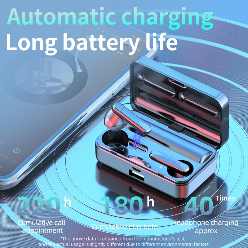 Tws Bluetooth 5.1 Oortelefoon Stereo Sport Waterdichte Bluetooth Draadloze Hoofdtelefoon 2000Mah Opladen Doos Oordopjes Met Microfoon Oordopjes