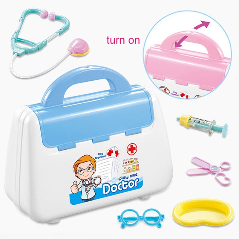 Børn legetøj piger drenge børn foregiver at spille læge legetøjssæt 15 stk simulation sygeplejerske boks sæt spil fødselsdag